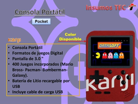 Consola Retro Kanji >Pocket 400 juegos