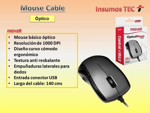 Mouse Usb Maxell Optical Basic Compatible Mac Pc Original