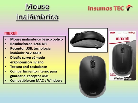Mouse Inalambrico Maxell Original Notebook Pc 1200dpi
