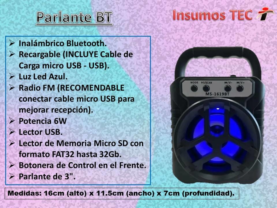 Micrófono bluetooth con bocina + ranura para sd y usb, variedad de
