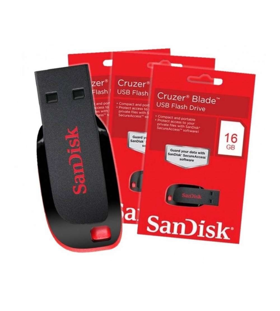 Memoria USB SanDisk Cruzer Blade 64GB 2.0 negro y rojo