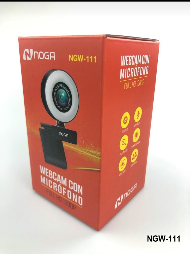 Cámara Noga Webcam Full Hd 1080p Micr Luz Leds + Trípode