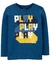 Camiseta manga longa (azul play) - Carter's