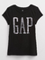 T-shirt infantil menina Gap preta com glitter nas letras