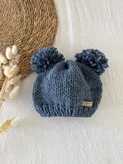 gorrito tejido azul jean