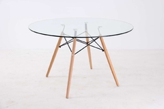 MESA EAMES REDONDA VIDRIO 120cm - Muebles Virtual