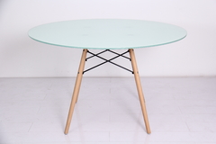 MESA EAMES REDONDA VIDRIO 120cm - comprar online