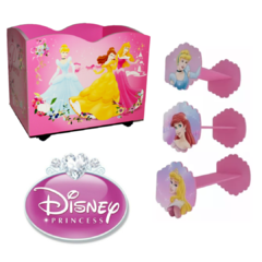 PROMO COMBO INFANTIL - BAUL DE JUGUETES + SET 3 ESTANTES PRINCESAS