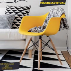 SILLON EAMES PATAS DE MADERA