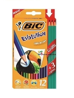 12 lápices largos Bic Evolution + 3 lápices