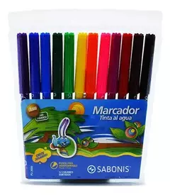 Set Boligrafo x12 Colores Al agua SABONIS