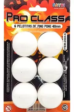 Pelotita de Ping Pong PRO CLASS x6 en blister