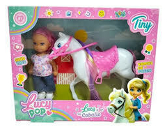 Muñeca LUCY POP TINY con Caballo en caja