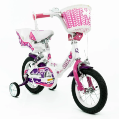 Bicicleta Infantil Rodado 16 Blanco y Rosa