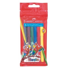 Marcadores escolares x 6 Faber Castell Fiesta