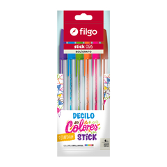 Boligrafo Filgo stick 026 1.0 mm x 6 Colores