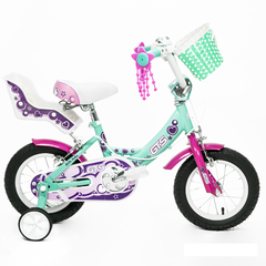 Bicicleta Infantil de Paseo Rodado 12 Verde y Rosa - comprar online