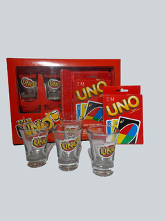 Juego de Cartas UNO Drink + 4 Vasos para Shot - comprar online