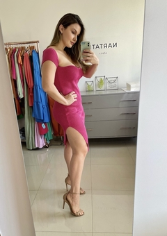 Vestido tricô decote coração - comprar online