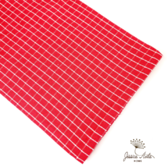 toalha de mesa farm house grid • vermelha • 1,40m x 2,20m