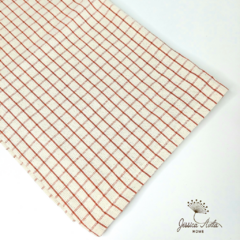 toalha de mesa farm house grid • cru • 1,40m x 3,00m