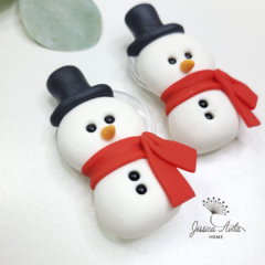 Porta guardanapo biscuit • boneco de neve • cartola