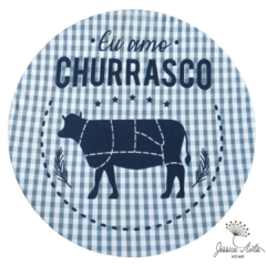 capa para base de MDF • eu amo churrasco • cinza