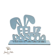 Placa de mesa páscoa • feliz páscoa • azul