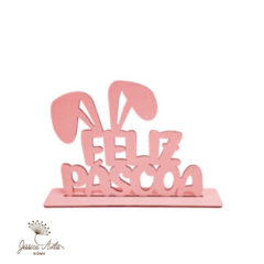 Placa de mesa páscoa • feliz páscoa • rosa