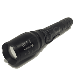 Linterna power larga con zoom con gancho clip T6