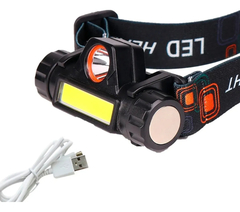 Linterna Vincha Recargable Cob+Led 1010