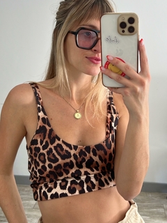 TOP LYCRA ESPALDA U LEOPARDO - tienda online