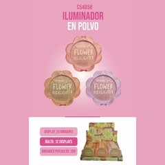 Pink21 flower highlighter iluminador en polvo CS4058