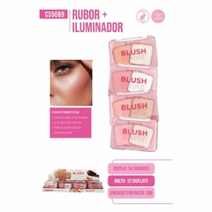 Pink21 blush shine rubor+iluminador en polvo CS5089