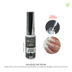 Cherimoya Gel Art Polish 8ml (Semi para nail art)Plateado brillante-CH104-A07