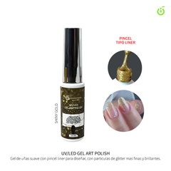 Cherimoya Gel Art Polish 8ml (Semi para nail art) Dorado brillante CH104-A08