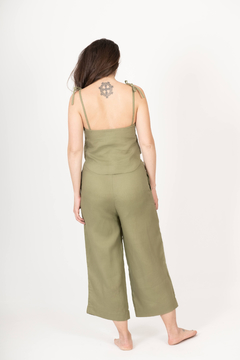 Pantalon Magnolia Lino Verde - MALUCA