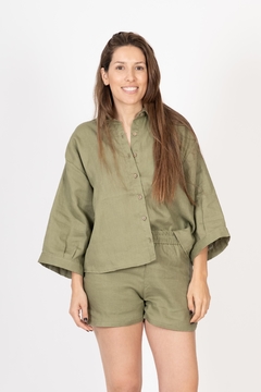 Short Tere Lino Verde - tienda online