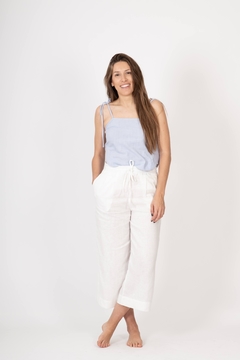 Pantalon Magnolia Lino Blanco - comprar online