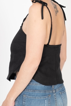 Top Justina Lino Negro - comprar online