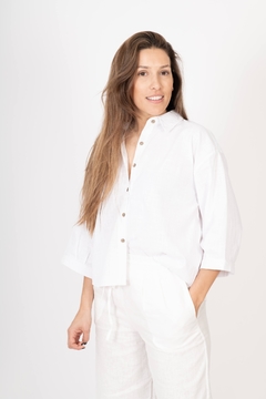 Camisa Pia Algodon Blanca