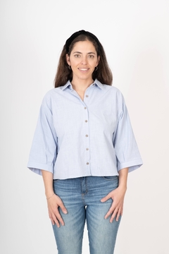 Camisa Pia Algodon Celeste - comprar online