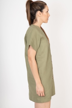 Vestido Martina Lino Verde - comprar online