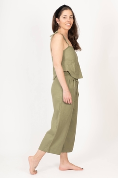 Pantalon Magnolia Lino Verde - tienda online