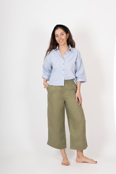 Pantalon Magnolia Lino Verde - comprar online