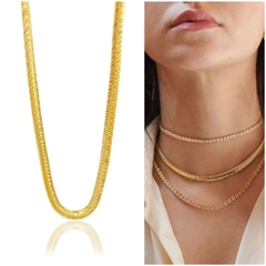 Colar Dourado Folheado A Ouro 18k Moda na internet