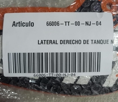 LATERAL DERECHO DE TANQUE NARANJA Corven - Repuestos Originales