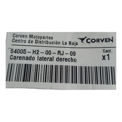 Carenado lateral derecho Rojo Corven