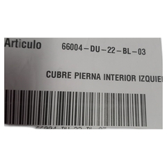 CUBRE PIERNA INTERIOR IZQUIERDO BLANCO Zanella - tienda online