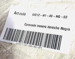 Carenado trasero derecho Negro Corven - Repuestos Originales